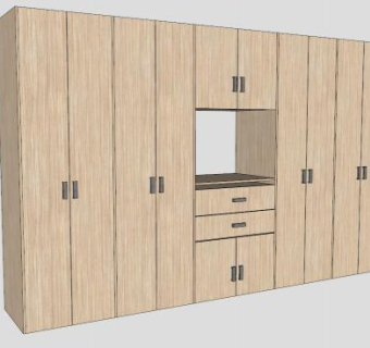 现代家居衣柜SU模型下载_sketchup草图大师SKP模型