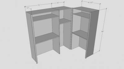 卡罗尔白色衣柜SU模型下载_sketchup草图大师SKP模型