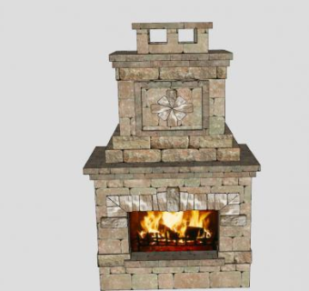 古典砖石壁炉SU模型下载_sketchup草图大师SKP模型