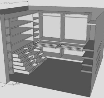 卧室白色壁柜SU模型下载_sketchup草图大师SKP模型