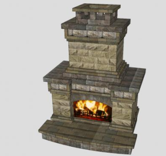 诺丁汉砖石壁炉SU模型下载_sketchup草图大师SKP模型