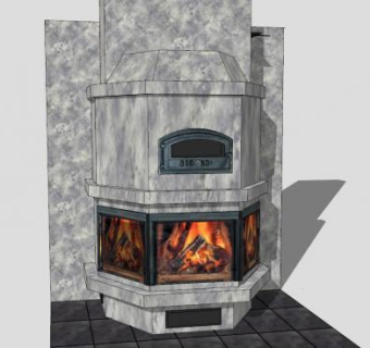 壁炉与烘箱SU模型下载_sketchup草图大师SKP模型