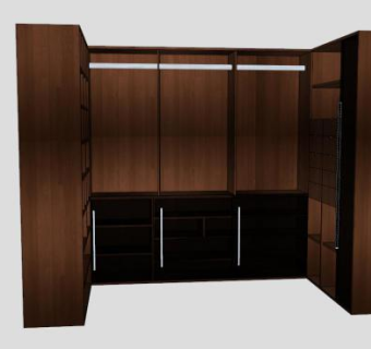 装饰艺术衣柜SU模型下载_sketchup草图大师SKP模型