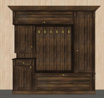 现代家居开放式衣柜SU模型下载_sketchup草图大师SKP模型