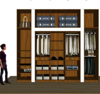 现代开放式衣柜SU模型下载_sketchup草图大师SKP模型