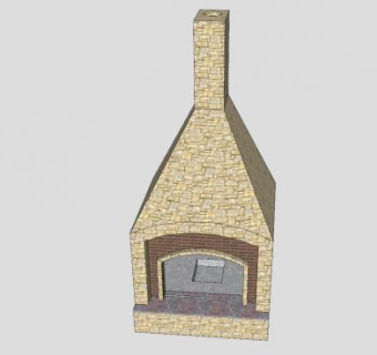 希腊风格砖石壁炉SU模型下载_sketchup草图大师SKP模型