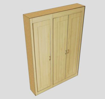 实木板橱柜衣柜SU模型下载_sketchup草图大师SKP模型