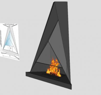 角壁炉烟囱SU模型下载_sketchup草图大师SKP模型