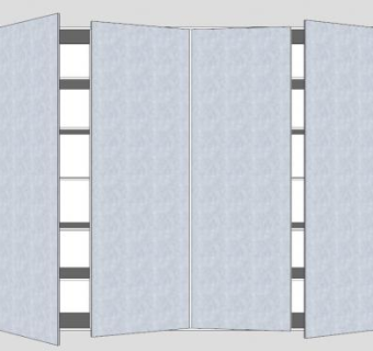 双开门白色衣柜SU模型下载_sketchup草图大师SKP模型