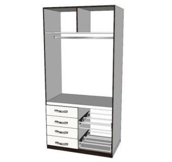 简单白色衣柜SU模型下载_sketchup草图大师SKP模型