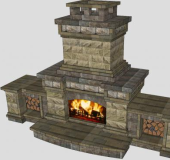 诺丁汉木箱壁炉SU模型下载_sketchup草图大师SKP模型