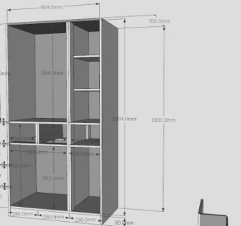 现代隔板白色衣柜SU模型下载_sketchup草图大师SKP模型