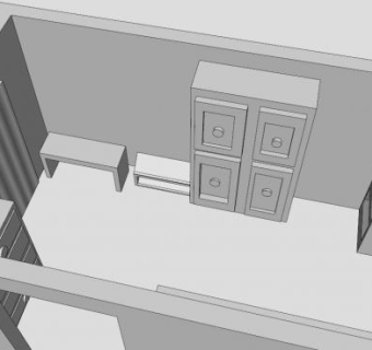 现代三聚氰胺板衣柜SU模型下载_sketchup草图大师SKP模型
