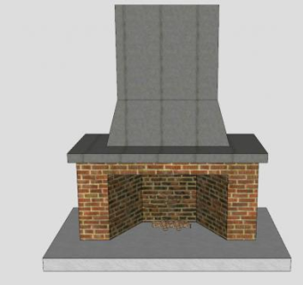 开放式烟囱壁炉SU模型下载_sketchup草图大师SKP模型