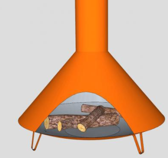 独立型金属壁炉SU模型下载_sketchup草图大师SKP模型