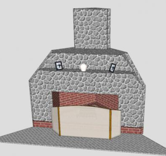 墙角石砌壁炉SU模型下载_sketchup草图大师SKP模型