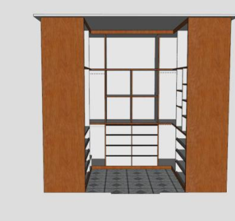 现代挂饰衣橱衣柜SU模型下载_sketchup草图大师SKP模型