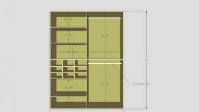 现代黄色衣柜SU模型下载_sketchup草图大师SKP模型