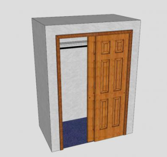 滑动壁橱门衣柜SU模型下载_sketchup草图大师SKP模型