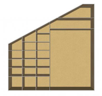 实木斜度衣柜SU模型下载_sketchup草图大师SKP模型