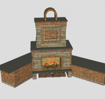 厨房壁炉架SU模型下载_sketchup草图大师SKP模型