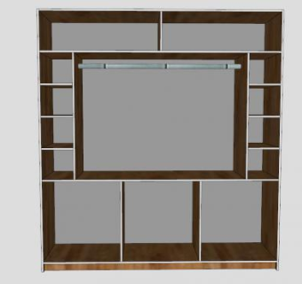 开放式复合多层板衣柜SU模型下载_sketchup草图大师SKP模型