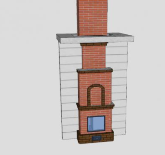 砖石烤箱壁炉SU模型下载_sketchup草图大师SKP模型