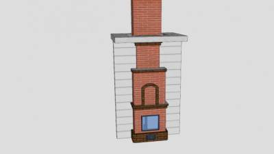 砖石烤箱壁炉SU模型下载_sketchup草图大师SKP模型