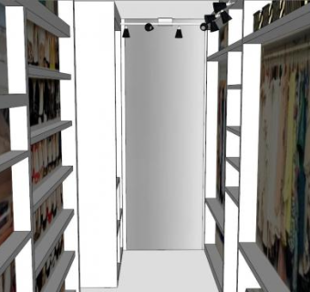 现代白色衣橱衣柜SU模型下载_sketchup草图大师SKP模型