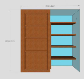 实木壁墙推拉门衣柜SU模型下载_sketchup草图大师SKP模型