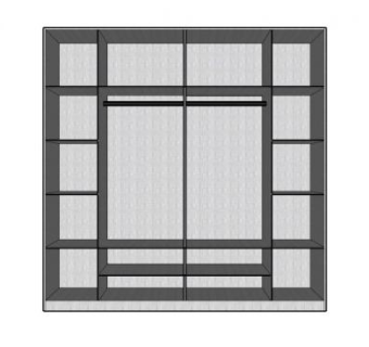 一字型灰色衣柜SU模型下载_sketchup草图大师SKP模型