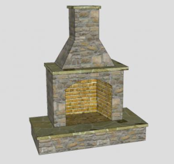 欧式烟囱壁炉架SU模型下载_sketchup草图大师SKP模型