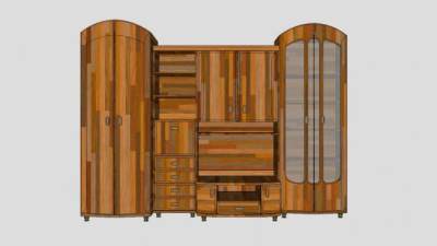 实木综合体衣柜SU模型下载_sketchup草图大师SKP模型