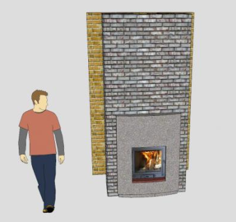 复合式壁炉墙SU模型下载_sketchup草图大师SKP模型