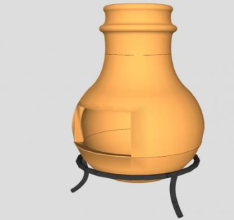 赤褐色壁炉架SU模型下载_sketchup草图大师SKP模型
