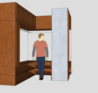 实木转角衣橱衣柜SU模型下载_sketchup草图大师SKP模型