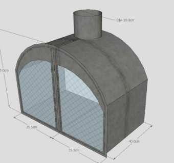 拱形金属壁炉SU模型下载_sketchup草图大师SKP模型