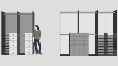 现代家居平开门衣柜SU模型下载_sketchup草图大师SKP模型