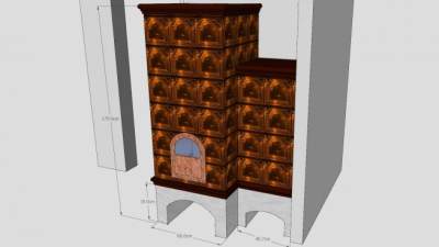 老式壁炉架SU模型下载_sketchup草图大师SKP模型