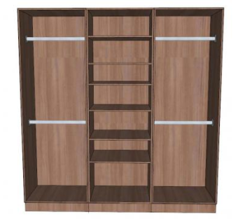 现代双滑门衣柜SU模型下载_sketchup草图大师SKP模型