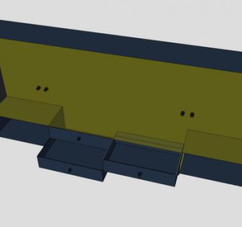 简约黄色开放式衣柜SU模型下载_sketchup草图大师SKP模型