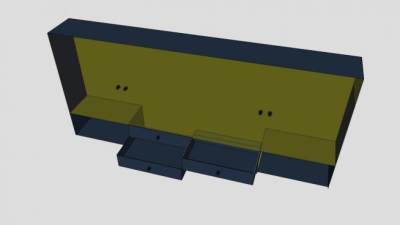 简约黄色开放式衣柜SU模型下载_sketchup草图大师SKP模型