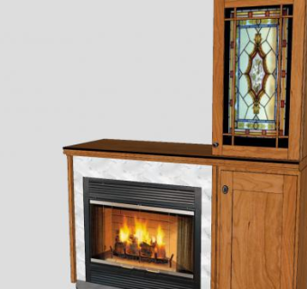 橱柜电壁炉SU模型下载_sketchup草图大师SKP模型