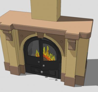 室内烟囱壁炉SU模型下载_sketchup草图大师SKP模型