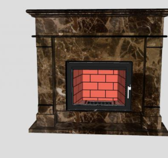 瓷砖燃木壁炉SU模型下载_sketchup草图大师SKP模型