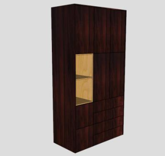 仿古简约衣柜SU模型下载_sketchup草图大师SKP模型