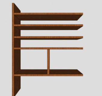 隔断简约实木衣柜SU模型下载_sketchup草图大师SKP模型