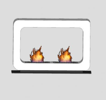 简约酒精双面壁炉SU模型下载_sketchup草图大师SKP模型