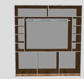 现代壁柜衣柜SU模型下载_sketchup草图大师SKP模型