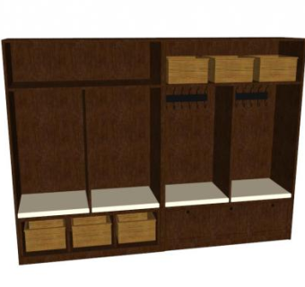 现代四门衣柜SU模型下载_sketchup草图大师SKP模型